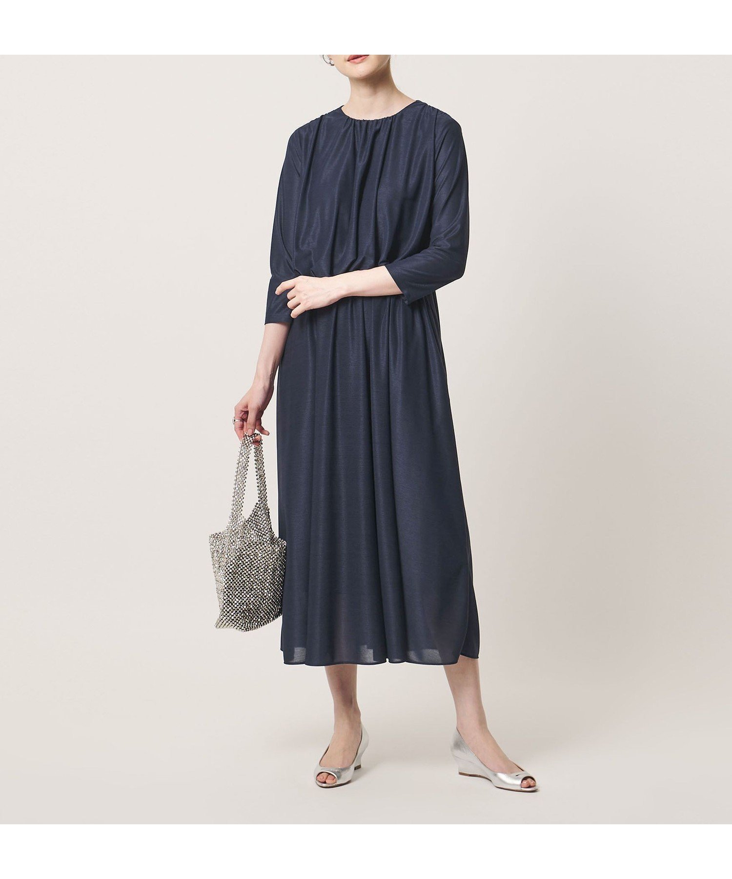 【ユナイテッドアローズ/UNITED ARROWS】のギャザー ドレープ ワンピース -ウォッシャブル- 大人の最旬トレンドファッション＆コーディネート founy(ファウニー) 　ファッション　Fashion　レディースファッション　Fashion for Women　ワンピース　Dresses　ウォッシャブル　Machine Washable　カーディガン　Cardigan, Knitwear　ギャザー　Gathered, Ruffled　ジャケット　Jacket, Outerwear　ドット　Polka Dot, Dot Pattern　ドレープ　Drape, Draping Fabric　おすすめ　Recommended / Our Picks　旅行　Travel　 other-1|ID: prp329100004976903 ipo3291000000037303412