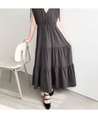 【モーメントプラス/moment+ / MEN】のコットンワッシャーシャーリングリボンカシュクールティアードワンピース チャコールグレー|ID: prp329100004976904 ipo3291000000037303419