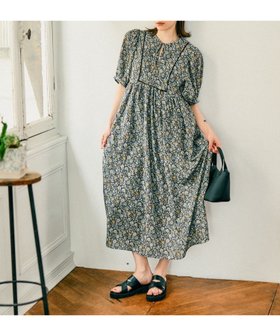 【ミスティ ウーマン/mysty woman】の更紗柄ボリュームスリーブワンピース 大人の最旬トレンドファッション＆コーディネート founy(ファウニー) ファッション Fashion レディースファッション Fashion for Women ワンピース Dresses オリエンタル Oriental Pattern ジャケット Jacket, Outerwear フロント Front, Front Design エレガント 上品 Elegant |ID:prp329100004976923