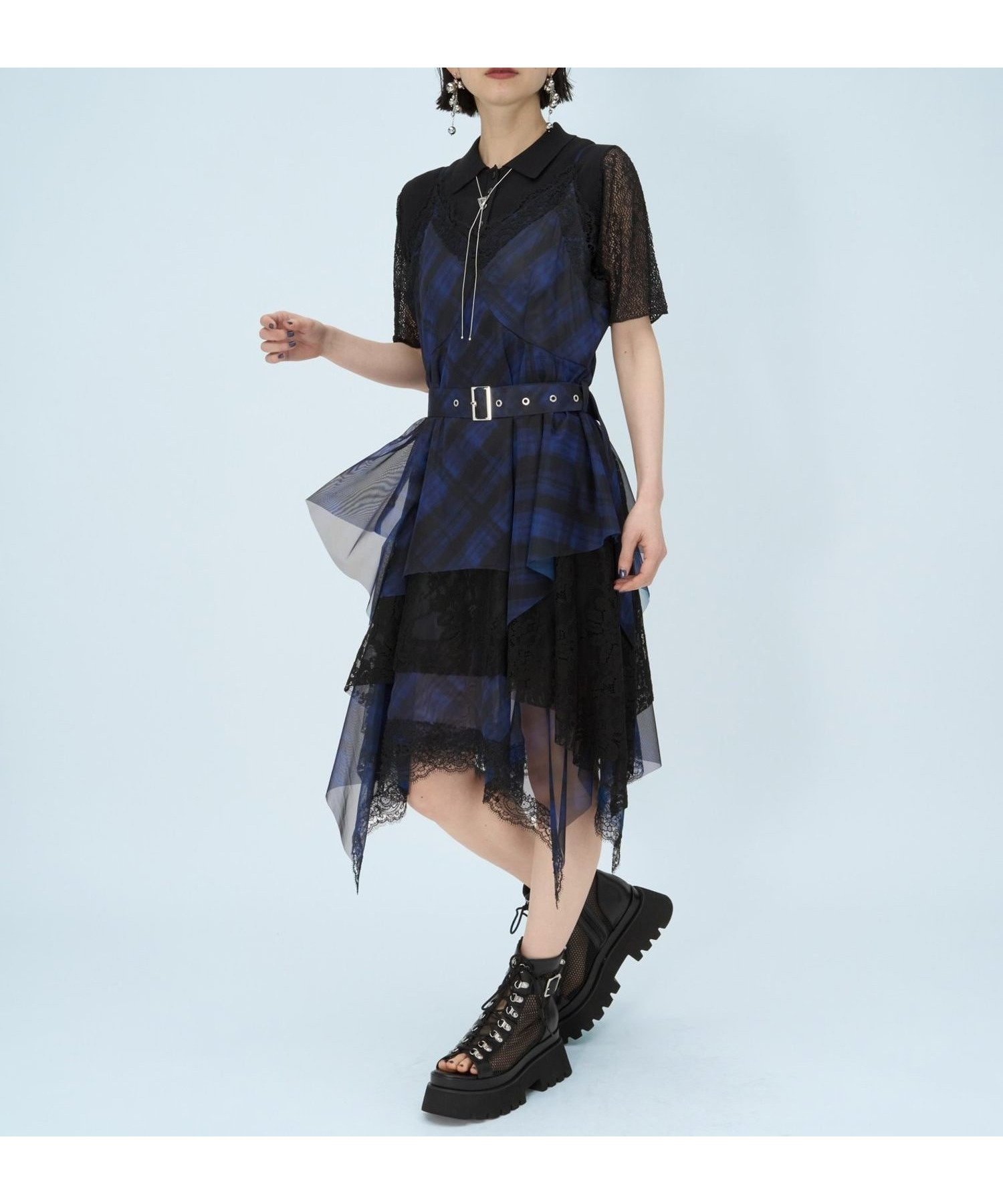 【ハレ/HARE】のシアーガラティアードミニワンピース インテリア・キッズ・メンズ・レディースファッション・服の通販 founy(ファウニー) 　ファッション　Fashion　レディースファッション　Fashion for Women　ワンピース　Dresses　インナー　Innerwear　ウェーブ　Wavy Pattern　カーディガン　Cardigan, Knitwear　キャミワンピース　Cami Dress, Slip Dress　ショート　Short, Short Length　ジャケット　Jacket, Outerwear　ストレート　Straight, Straight Cut　タンク　Tank Top, Sleeveless Top　チェック　Check, Plaid, Tartan　デニム　Denim, Jeans Material　トレンド　Trend, Trending Now　ドット　Polka Dot, Dot Pattern　レース　Lace, Lace Fabric　おすすめ　Recommended / Our Picks　エレガント 上品　Elegant　ネイビー88|ID: prp329100004976926 ipo3291000000037303498