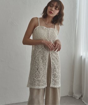 【ノッチ/notch】のジャガードレースキャミワンピース 大人の最旬トレンドファッション＆コーディネート founy(ファウニー) ファッション Fashion レディースファッション Fashion for Women ワンピース Dresses キャミソールワンピース Camisole Dresses シンプル Simple, Minimal スポーティ Sporty, Casual Athletic チュニック Tunic, Long Top デニム Denim, Jeans Material レース Lace, Lace Fabric |ID:prp329100004976945