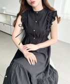 【モーメントプラス/moment+ / MEN】のドロストリボンショルダーフリルティアードシャツワンピース ブラック|ID: prp329100004976955 ipo3291000000037303596