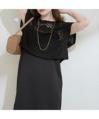【ナチュラルクチュール/natural couture】のパッチワーク透かし柄ニット+キャミワンピースSET 大人の最旬トレンドファッション＆コーディネート founy(ファウニー) ファッション Fashion レディースファッション Fashion for Women ワンピース Dresses キャミソールワンピース Camisole Dresses キャミワンピース Cami Dress, Slip Dress ショート Short, Short Length シンプル Simple, Minimal セパレート Separate, Two-Piece 透かし Cut-Out, Lacework ダウン Down, Puffer デニム Denim, Jeans Material パッチワーク Patchwork, Mixed Fabric フェミニン Feminine, Girly マーメイド Mermaid, Fishtail Silhouette 再入荷 Restock / Back in Stock 夏 Summer 2026年 2026 2026春夏・S/S Spring/Summer 2026 SS26 thumbnail ブラック|ID: prp329100004976959 ipo3291000000037303611
