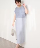 【ナチュラルクチュール/natural couture】のパッチワーク透かし柄ニット+キャミワンピースSET 大人の最旬トレンドファッション＆コーディネート founy(ファウニー) ファッション Fashion レディースファッション Fashion for Women ワンピース Dresses キャミソールワンピース Camisole Dresses キャミワンピース Cami Dress, Slip Dress ショート Short, Short Length シンプル Simple, Minimal セパレート Separate, Two-Piece 透かし Cut-Out, Lacework ダウン Down, Puffer デニム Denim, Jeans Material パッチワーク Patchwork, Mixed Fabric フェミニン Feminine, Girly マーメイド Mermaid, Fishtail Silhouette 再入荷 Restock / Back in Stock 夏 Summer 2026年 2026 2026春夏・S/S Spring/Summer 2026 SS26 thumbnail サックスブルー|ID: prp329100004976959 ipo3291000000037303612