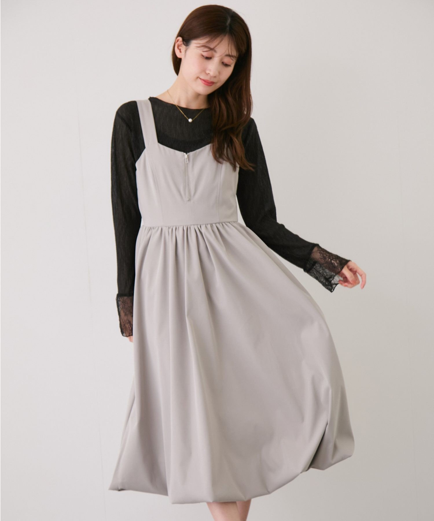 【ジャイロ/JAYRO】のフロントZIPバルーンジャンスカ インテリア・キッズ・メンズ・レディースファッション・服の通販 founy(ファウニー) 　ファッション　Fashion　レディースファッション　Fashion for Women　インナー　Innerwear　カットソー　Cut and Sewn Top　シンプル　Simple, Minimal　タンク　Tank Top, Sleeveless Top　タートル　Turtleneck, Turtle Collar　バルーン　Balloon, Balloon Silhouette　フォルム　Silhouette, Form　フロント　Front, Front Design　ポケット　Pocket, Pocket Detail　リブニット　Rib Knit, Ribbed Knit　リボン　Ribbon, Bow　冬　Winter / This Winter　A/W・秋冬　Autumn/Winter　S/S・春夏　SS, Spring/Summer, Warm Season　おすすめ　Recommended / Our Picks　夏　Summer　ライトグレー(08)|ID: prp329100004976965 ipo3291000000037303632