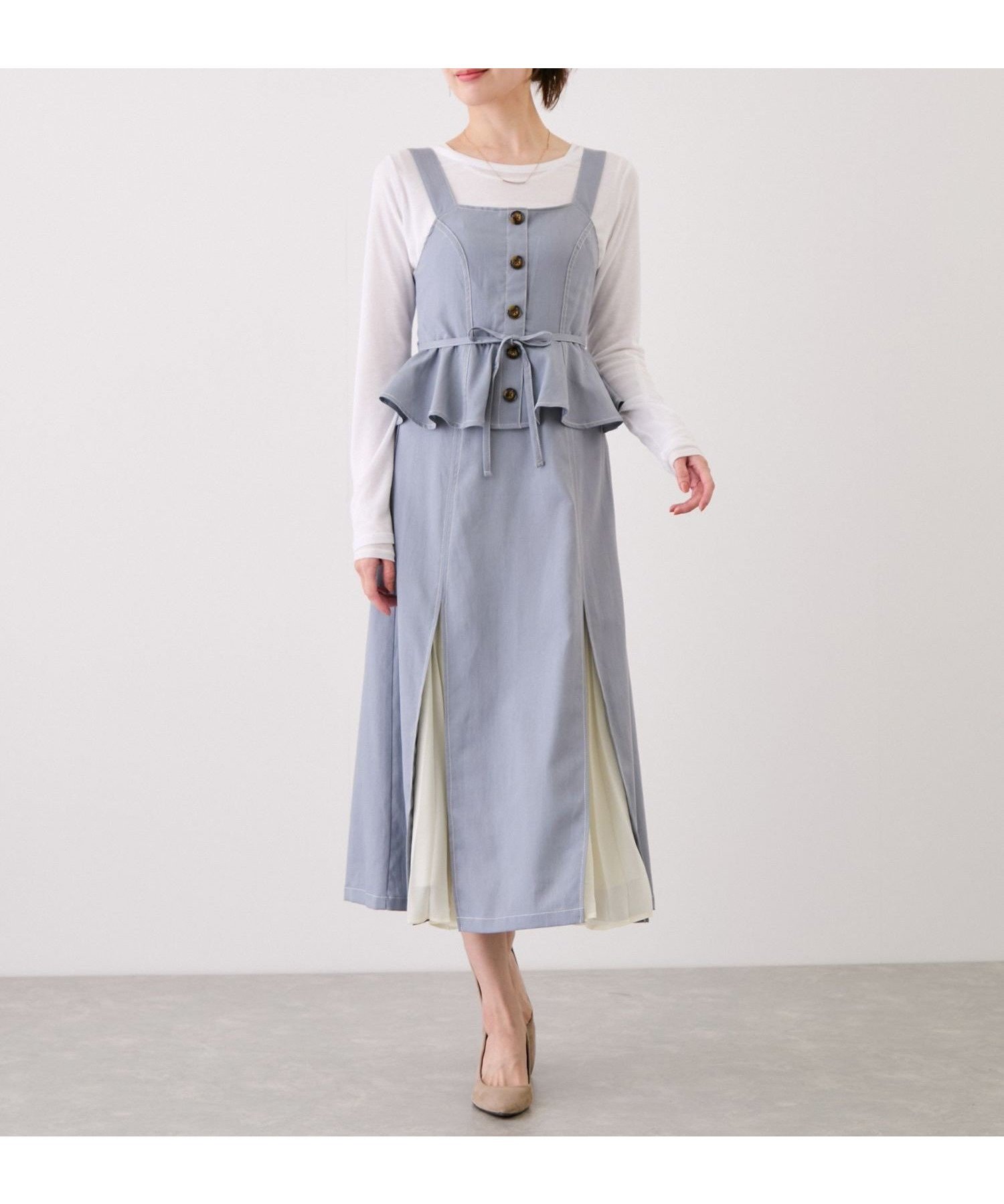 【ジャイロ/JAYRO】のプリーツ切替配色ステッチジャンスカ インテリア・キッズ・メンズ・レディースファッション・服の通販 founy(ファウニー) 　ファッション　Fashion　レディースファッション　Fashion for Women　カットソー　Cut and Sewn Top　クラシカル　Classical, Vintage-Inspired　クラシック　Classic, Timeless Style　切替　Switching, Contrast Panel　シャーリング　Shirring, Ruched　シンプル　Simple, Minimal　スニーカー　Sneakers, Trainers　タンク　Tank Top, Sleeveless Top　タートル　Turtleneck, Turtle Collar　ダウン　Down, Puffer　フィット　Fit, Slim Fit　フロント　Front, Front Design　プリーツ　Pleats, Pleated　ペプラム　Peplum, Flared Hem　ポケット　Pocket, Pocket Detail　リボン　Ribbon, Bow　冬　Winter / This Winter　A/W・秋冬　Autumn/Winter　S/S・春夏　SS, Spring/Summer, Warm Season　おすすめ　Recommended / Our Picks　夏　Summer　ブルー系(46)|ID: prp329100004976966 ipo3291000000037303639