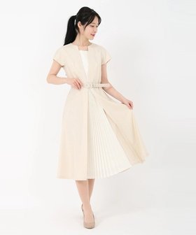 【ストロベリーフィールズ/STRAWBERRY FIELDS】のセンタープリーツ半袖ワンピース 大人の最旬トレンドファッション＆コーディネート founy(ファウニー) ファッション Fashion レディースファッション Fashion for Women ワンピース Dresses センター Center, Center Line プリーツ Pleats, Pleated 半袖 Short Sleeve, Half Sleeve |ID:prp329100004976982