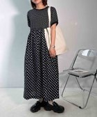【アズノウアズ プラス/AS KNOW AS plus】の●『接触冷感』『ゆったりサイズ』ウエストシャーリング リブデザイン半袖ワンピ-ス 大人の最旬トレンドファッション＆コーディネート founy(ファウニー) ファッション Fashion レディースファッション Fashion for Women ワンピース Dresses サンダル Sandals, Summer Shoes シャーリング Shirring, Ruched ドット Polka Dot, Dot Pattern フレア Flare, Flared 半袖 Short Sleeve, Half Sleeve ミュール Mule, Backless Shoes 無地 Plain, Solid Color 再入荷 Restock / Back in Stock おすすめ Recommended / Our Picks 夏 Summer エレガント 上品 Elegant thumbnail BKDOTマゼ|ID: prp329100004976992 ipo3291000000037303737