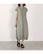 【メルローズ クレール/MELROSE claire】の《別注》【RUSSELL ATHLETIC/ラッセルアスレチック】ドロストシャツワンピース 大人の最旬トレンドファッション＆コーディネート founy(ファウニー) ファッション Fashion レディースファッション Fashion for Women ワンピース Dresses シャツワンピース / 1枚で着映えコーデ Shirt Dresses アメリカン American Style 吸水 Absorbent, Quick-Dry 軽量 Lightweight, Ultra Light スポーツ Sports, Activewear バルーン Balloon, Balloon Silhouette プリント Print, Printed Pattern 別注 Limited Edition, Custom Order ラッセル Raschel, Raschel Lace ラバー Rubber, Rubber Sole ワッシャー Washer, Crinkled Finish thumbnail カーキ|ID: prp329100004976997 ipo3291000000037303752