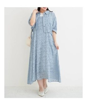【ジェイ アンド シュプール/Re J&SUPURE】のSET 花柄ジャガードシャツ×キャミワンピース 大人の最旬トレンドファッション＆コーディネート founy(ファウニー) ファッション Fashion レディースファッション Fashion for Women ワンピース Dresses キャミソールワンピース Camisole Dresses インナー Innerwear キャミワンピース Cami Dress, Slip Dress シアー Sheer, See-Through セットアップ Set-Up, Coordinated Outfit バランス Balance, Style Balance フレア Flare, Flared ポケット Pocket, Pocket Detail ロング Long, Long-Length ワイド Wide, Wide Fit |ID:prp329100004977001