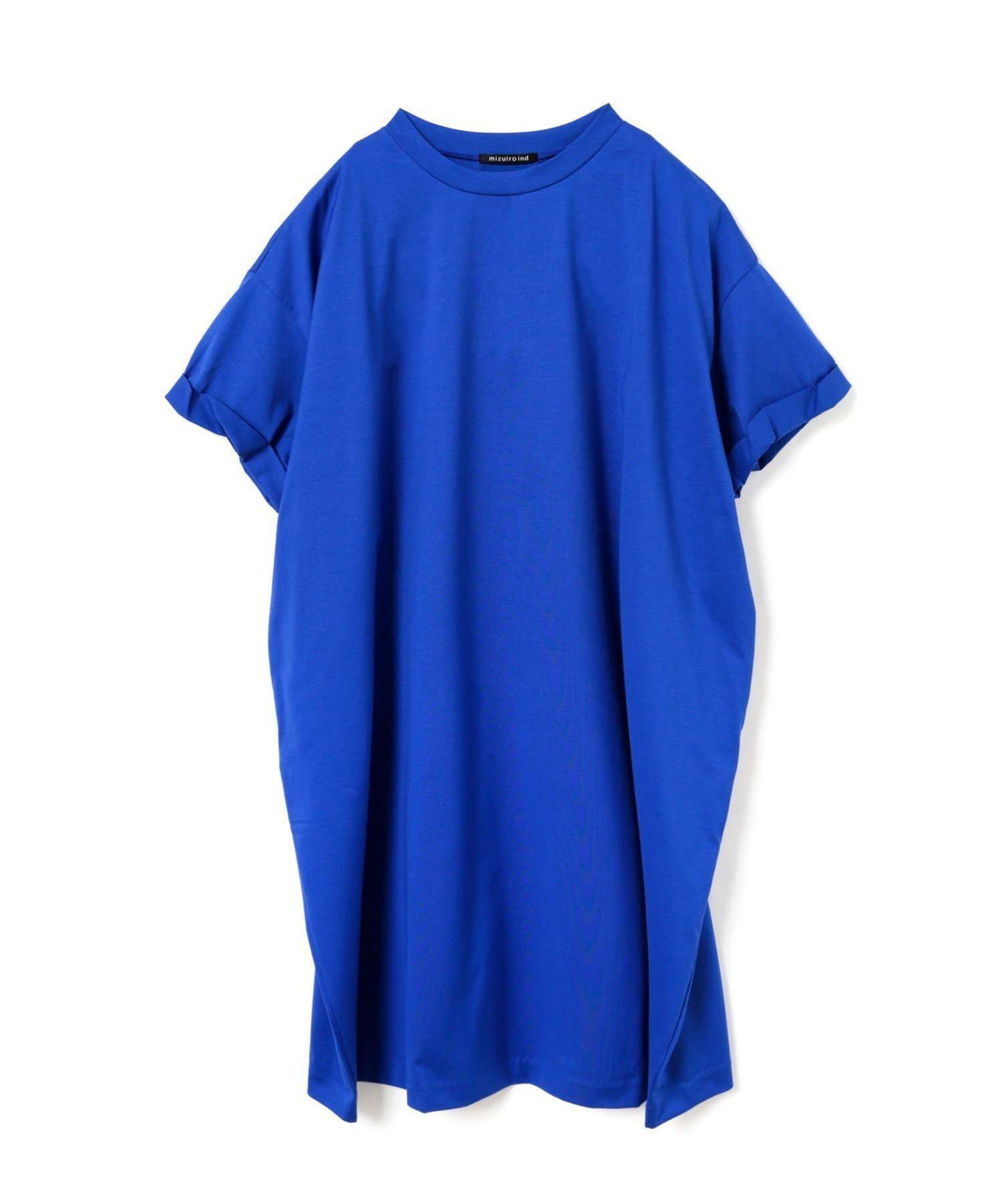 【マーコート/MARcourt】のmizuiro ind ロールアップスリーブワイドワンピース インテリア・キッズ・メンズ・レディースファッション・服の通販 founy(ファウニー) 　ファッション　Fashion　レディースファッション　Fashion for Women　ワンピース　Dresses　シンプル　Simple, Minimal　ボトム　Bottoms, Lower Wear　ポケット　Pocket, Pocket Detail　ロング　Long, Long-Length　ロールアップ　Roll-Up, Cuffed Hem　ワイド　Wide, Wide Fit　人気　Popular, Best Seller　無地　Plain, Solid Color　ブルー|ID: prp329100004977015 ipo3291000000037303814