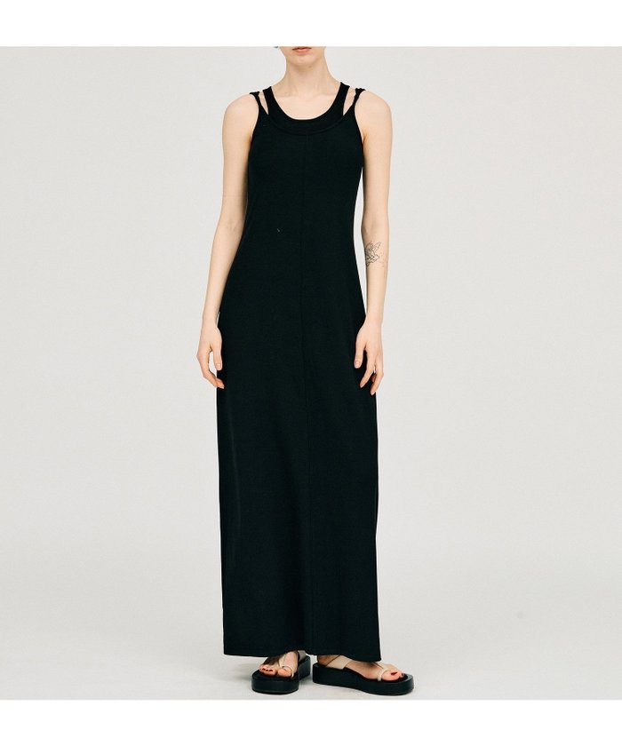 【プランク プロジェクト/PRANK PROJECT】のダブルネックカップインキャミワンピ / Double Neck Cup-In Cami Dress インテリア・キッズ・メンズ・レディースファッション・服の通販 founy(ファウニー) https://founy.com/ ファッション Fashion レディースファッション Fashion for Women ワンピース Dresses フォーマル・パーティードレス・結婚式用ドレス Elegant & Casual Dresses キャミソールワンピース Camisole Dresses おすすめ Recommended / Our Picks カットソー Cut and Sewn Top シアー Sheer, See-Through ストレッチ Stretch, Stretchy Fabric タンク Tank Top, Sleeveless Top テレコ Ribbed, Rib Stitch バランス Balance, Style Balance 夏 Summer |ID: prp329100004977033 ipo3291000000037303869