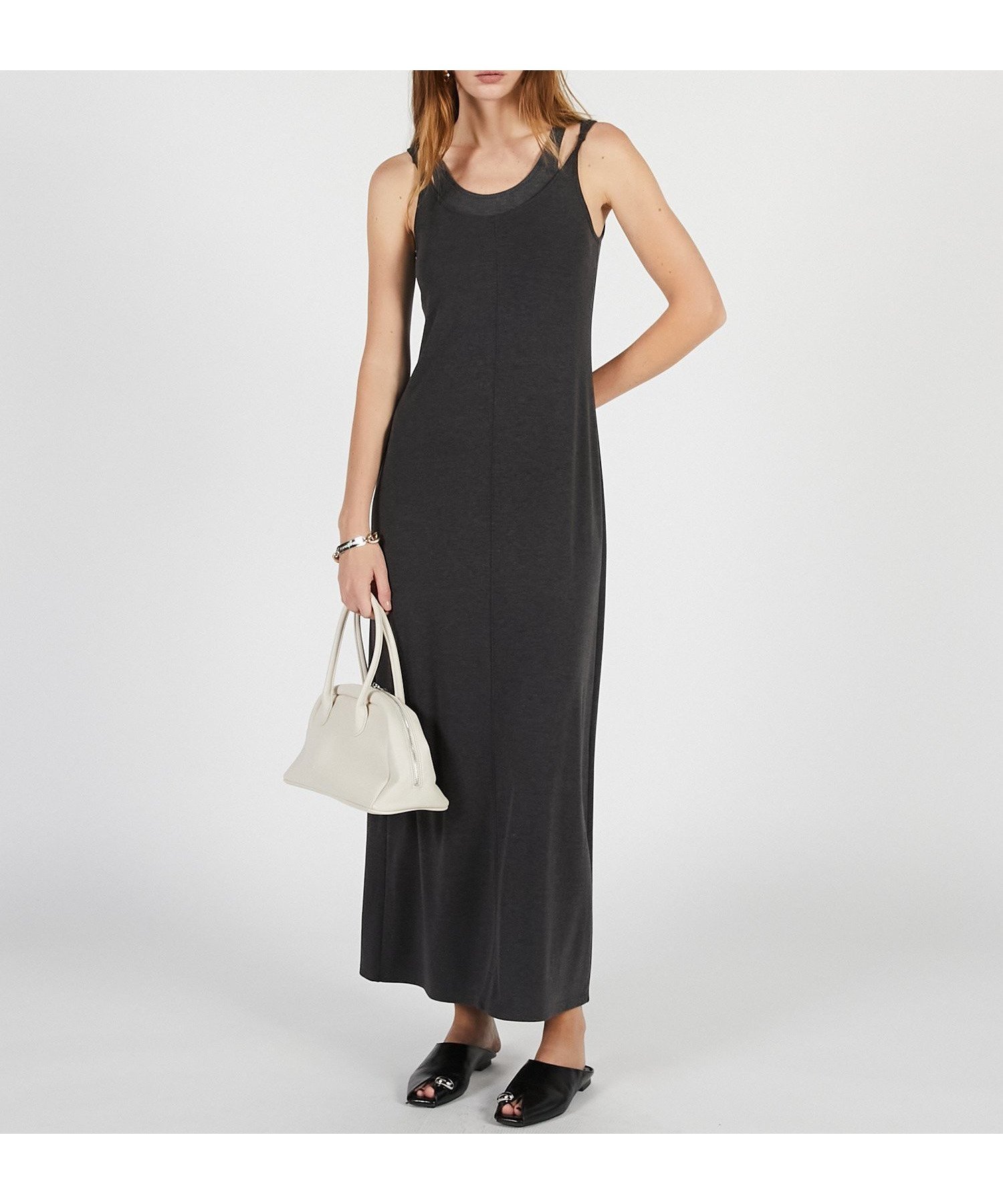 【プランク プロジェクト/PRANK PROJECT】のダブルネックカップインキャミワンピ / Double Neck Cup-In Cami Dress インテリア・キッズ・メンズ・レディースファッション・服の通販 founy(ファウニー) 　ファッション　Fashion　レディースファッション　Fashion for Women　ワンピース　Dresses　フォーマル・パーティードレス・結婚式用ドレス　Elegant & Casual Dresses　キャミソールワンピース　Camisole Dresses　おすすめ　Recommended / Our Picks　カットソー　Cut and Sewn Top　シアー　Sheer, See-Through　ストレッチ　Stretch, Stretchy Fabric　タンク　Tank Top, Sleeveless Top　テレコ　Ribbed, Rib Stitch　バランス　Balance, Style Balance　夏　Summer　C.GRY|ID: prp329100004977033 ipo3291000000037303871