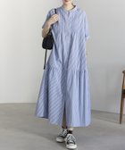 【プレフェリール/PREFERIR】のストライプティアードワンピース 大人の最旬トレンドファッション＆コーディネート founy(ファウニー) ファッション Fashion レディースファッション Fashion for Women ワンピース Dresses ストライプ Stripe, Striped Pattern ティアード Tiered, Tiered Style プリント Print, Printed Pattern thumbnail ブルー|ID: prp329100004977066 ipo3291000000037303975