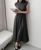 【リバーフィールド アンド コー/RIVER FIELD & Co】のボトルネック フレンチスリーブ ロングワンピース 半袖 大人の最旬トレンドファッション＆コーディネート founy(ファウニー) ファッション Fashion レディースファッション Fashion for Women ワンピース Dresses インナー Innerwear ギャザー Gathered, Ruffled スリーブ Sleeve, Long Sleeve / Short Sleeve フレア Flare, Flared フレンチ French, French Style ベスト Vest, Waistcoat ボトルネック Bottle Neck, Mock Neck ロング Long, Long-Length エレガント 上品 Elegant 再入荷 Restock / Back in Stock 半袖 Short Sleeve, Half Sleeve thumbnail CGY|ID: prp329100004977089 ipo3291000000037304061