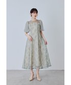 【ビーフラット/bflat】のニュアンスフラワーレースドレス パーティードレス オケージョンドレス 結婚式 二次会 グリーン|ID: prp329100004977098 ipo3291000000037304102