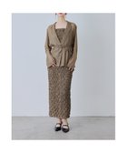 【ビーフラット/bflat】のシャーリングレイヤードドレスセット 2点セット ジャケット キャミワンピース 結婚式 キャメル|ID: prp329100004977099 ipo3291000000037304106