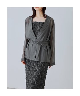 【ビーフラット/bflat】のシャーリングレイヤードドレスセット 2点セット ジャケット キャミワンピース 結婚式 大人の最旬トレンドファッション＆コーディネート founy(ファウニー) ファッション Fashion レディースファッション Fashion for Women アウター Coat / Outerwear Collection レディースジャケット・軽アウター Jackets ワンピース Dresses フォーマル・パーティードレス・結婚式用ドレス Elegant & Casual Dresses キャミソールワンピース Camisole Dresses キャミワンピース Cami Dress, Slip Dress シフォン Chiffon, Lightweight Fabric ジャケット Jacket, Outerwear スモッキング Smocking, Gathered Stitching バランス Balance, Style Balance フィット Fit, Slim Fit おすすめ Recommended / Our Picks エレガント 上品 Elegant 結婚式 Wedding 披露宴 Wedding Reception 二次会 After Party |ID:prp329100004977099