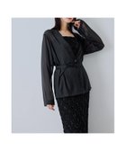 【ビーフラット/bflat】のシャーリングレイヤードドレスセット 2点セット ジャケット キャミワンピース 結婚式 ブラック|ID: prp329100004977099 ipo3291000000037355521