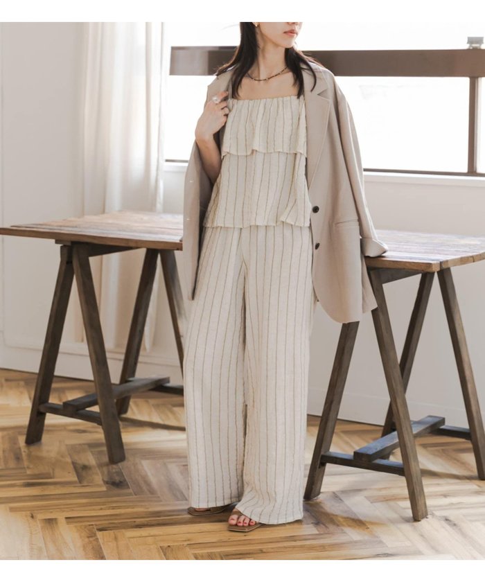 【アーバンリサーチ ドアーズ/URBAN RESEARCH DOORS】のラメストライプセットアップ インテリア・キッズ・メンズ・レディースファッション・服の通販 founy(ファウニー) https://founy.com/ ファッション Fashion レディースファッション Fashion for Women セットアップ Matching Sets 2026年 2026 2026春夏・S/S Spring/Summer 2026 SS26 おすすめ Recommended / Our Picks キャミソール Camisole, Spaghetti Strap Top シンプル Simple, Minimal ストライプ Stripe, Striped Pattern セットアップ Set-Up, Coordinated Outfit タンク Tank Top, Sleeveless Top ブライト Bright, Shiny リラックス Relax, Relaxed Fit 夏 Summer S/S・春夏 SS, Spring/Summer, Warm Season |ID: prp329100004977101 ipo3291000000037304111