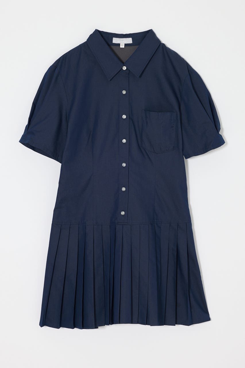 【マウジー/moussy】のPLEATED SHIRT MINI ドレス インテリア・キッズ・メンズ・レディースファッション・服の通販 founy(ファウニー) 　ファッション　Fashion　レディースファッション　Fashion for Women　トップス・カットソー　Cut & Sew Tops　シャツ・ブラウス・オフィスカジュアル　Elegant Blouses & Button-Ups　ワンピース　Dresses　フォーマル・パーティードレス・結婚式用ドレス　Elegant & Casual Dresses　キャップ　Cap, Baseball Cap　クラシック　Classic, Timeless Style　シェイプ　Shape, Slim Fit　ドッキング　Docking, Mixed Material　ドレス　Dress, One-Piece　人気　Popular, Best Seller　バランス　Balance, Style Balance　プリーツ　Pleats, Pleated　再入荷　Restock / Back in Stock　おすすめ　Recommended / Our Picks　D/NVY3|ID: prp329100004977112 ipo3291000000037304156