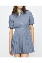 【マウジー/moussy】のPLEATED SHIRT MINI ドレス 柄BLU5|ID: prp329100004977112 ipo3291000000037355318