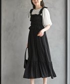 【アールピーエス/rps】のリボン付きシャーリングキャミワンピース 大人の最旬トレンドファッション＆コーディネート founy(ファウニー) ファッション Fashion レディースファッション Fashion for Women ワンピース Dresses キャミソールワンピース Camisole Dresses ガーリー Girly, Feminine Style シャーリング Shirring, Ruched ショルダー Shoulder, Shoulder Strap ティアード Tiered, Tiered Style ドット Polka Dot, Dot Pattern フィット Fit, Slim Fit フェミニン Feminine, Girly プリント Print, Printed Pattern ポケット Pocket, Pocket Detail リボン Ribbon, Bow thumbnail ブラック|ID: prp329100004977113 ipo3291000000037304159