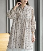 【アールピーエス/rps】の刺繍*花柄プリント7分袖シャツワンピース 大人の最旬トレンドファッション＆コーディネート founy(ファウニー) ファッション Fashion レディースファッション Fashion for Women ワンピース Dresses シャツワンピース / 1枚で着映えコーデ Shirt Dresses インド Indian Textile ギャザー Gathered, Ruffled スキッパー Skipper, Open Collar チュニック Tunic, Long Top プリント Print, Printed Pattern ポケット Pocket, Pocket Detail ワーク Workwear, Utility Style エレガント 上品 Elegant thumbnail グレージュ|ID: prp329100004977115 ipo3291000000037304165
