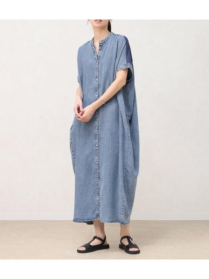 【ラシュッド/LASUD】のシアーテンセルコクーンワンピース インテリア・キッズ・メンズ・レディースファッション・服の通販 founy(ファウニー) https://founy.com/ ファッション Fashion レディースファッション Fashion for Women ワンピース Dresses おすすめ Recommended / Our Picks シアー Sheer, See-Through デニム Denim, Jeans Material 羽織 Haori, Light Jacket |ID: prp329100004977116 ipo3291000000037304168