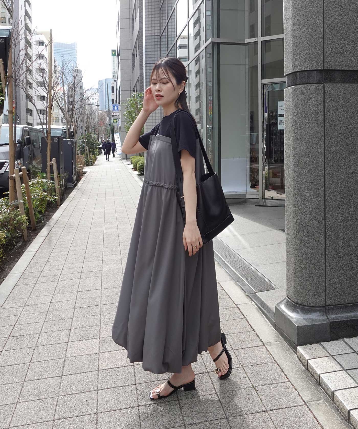 【コーナーズ/CORNERS】の半袖ドッキングバルーンワンピース インテリア・キッズ・メンズ・レディースファッション・服の通販 founy(ファウニー) 　ファッション　Fashion　レディースファッション　Fashion for Women　ワンピース　Dresses　エレガント 上品　Elegant　ドッキング　Docking, Mixed Material　バルーン　Balloon, Balloon Silhouette　半袖　Short Sleeve, Half Sleeve　夏　Summer　チャコール|ID: prp329100004977120 ipo3291000000037304186