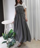 【コーナーズ/CORNERS】の半袖ドッキングバルーンワンピース 大人の最旬トレンドファッション＆コーディネート founy(ファウニー) ファッション Fashion レディースファッション Fashion for Women ワンピース Dresses エレガント 上品 Elegant ドッキング Docking, Mixed Material バルーン Balloon, Balloon Silhouette 半袖 Short Sleeve, Half Sleeve 夏 Summer thumbnail グレー|ID: prp329100004977120 ipo3291000000037304188