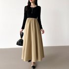【ココモモ/COCOMOMO】のふんわり大人フェミニンなドッキングワンピース ロングワンピース ワンピース 大人の最旬トレンドファッション＆コーディネート founy(ファウニー) ファッション Fashion レディースファッション Fashion for Women ワンピース Dresses 春 Spring 秋 Autumn カットソー Cut and Sewn Top 切替 Switching, Contrast Panel ストレッチ Stretch, Stretchy Fabric トレンド Trend, Trending Now ドッキング Docking, Mixed Material 長袖 Long Sleeve, Full Sleeve フィット Fit, Slim Fit フェミニン Feminine, Girly ボーダー Border, Stripe ポケット Pocket, Pocket Detail マキシ Maxi, Full Length 無地 Plain, Solid Color ロング Long, Long-Length 楽ちん Easy Fit, Comfortable 冬 Winter / This Winter A/W・秋冬 Autumn/Winter プチプライス・低価格 Affordable / Budget Price おすすめ Recommended / Our Picks エレガント 上品 Elegant ビジネス 仕事 通勤 Business / Work / Commuting thumbnail ブラック.ベージュ|ID: prp329100004977123 ipo3291000000037304197