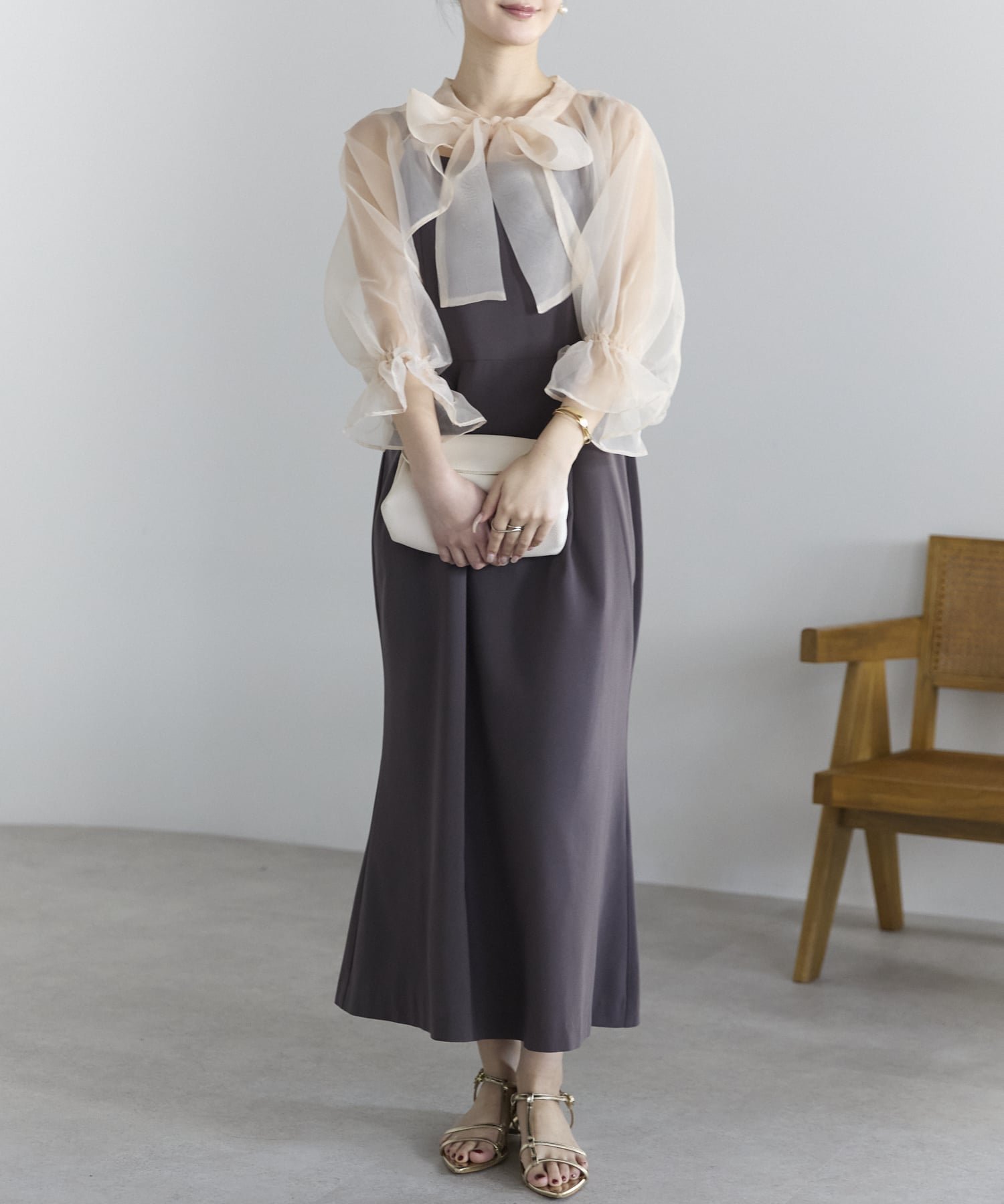 【プレフェリール/PREFERIR】のリボンボレロセットアップ結婚式パーティーキャミドレス インテリア・キッズ・メンズ・レディースファッション・服の通販 founy(ファウニー) 　ファッション　Fashion　レディースファッション　Fashion for Women　アウター　Coat / Outerwear Collection　ボレロ・ショート丈ジャケット / ドレス羽織りに　Boleros & Short Jackets　トップス・カットソー　Cut & Sew Tops　キャミソール&ノースリーブ　Camisoles & Sleeveless Tops　ワンピース　Dresses　フォーマル・パーティードレス・結婚式用ドレス　Elegant & Casual Dresses　キャミソール　Camisole, Spaghetti Strap Top　シンプル　Simple, Minimal　ジャケット　Jacket, Outerwear　トレンド　Trend, Trending Now　ドレス　Dress, One-Piece　ボレロ　Bolero, Short Cardigan　結婚式　Wedding　ブラウン|ID: prp329100004977136 ipo3291000000037304244