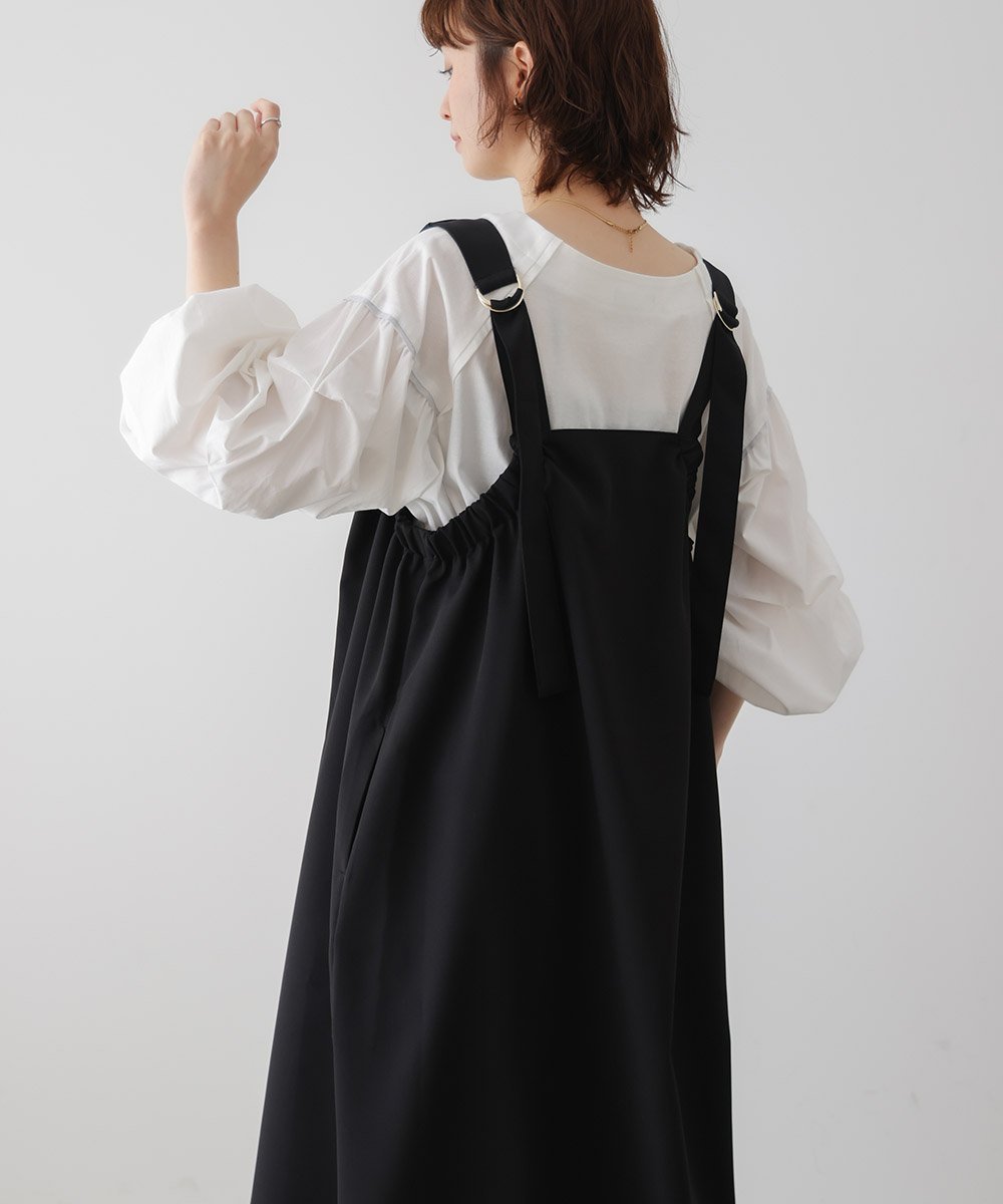 【バブ ブージュルード/Bab Bou Jeloud】の【WEB限定】ポンチジャンパースカート インテリア・キッズ・メンズ・レディースファッション・服の通販 founy(ファウニー) 　ファッション　Fashion　レディースファッション　Fashion for Women　スカート　Skirts　インナー　Innerwear　春　Spring　カットソー　Cut and Sewn Top　シンプル　Simple, Minimal　ストレッチ　Stretch, Stretchy Fabric　スニーカー　Sneakers, Trainers　タートルネック　Turtleneck, High Neck　ダウン　Down, Puffer　トレンド　Trend, Trending Now　ラウンド　Round, Round Neck　リラックス　Relax, Relaxed Fit　レース　Lace, Lace Fabric　ロング　Long, Long-Length　再入荷　Restock / Back in Stock　エレガント 上品　Elegant　BLACK|ID: prp329100004977157 ipo3291000000037304300