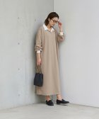 【スタイルデリ/STYLE DELI】の襟付きシボ入りカットソーワンピース ベージュ|ID: prp329100004977171 ipo3291000000037304340