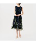 【シビラ/SYBILLA】のリーフ刺繍チュールドレス 大人の最旬トレンドファッション＆コーディネート founy(ファウニー) ファッション Fashion レディースファッション Fashion for Women ワンピース Dresses フォーマル・パーティードレス・結婚式用ドレス Elegant & Casual Dresses カットソー Cut and Sewn Top チュール Tulip, Tulip Motif ドレス Dress, One-Piece バランス Balance, Style Balance リーフ Leaf, Botanical Leaf 冬 Winter / This Winter 夏 Summer 春 Spring 秋 Autumn thumbnail ネイビー|ID: prp329100004977196 ipo3291000000037304423