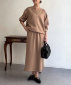 【シェトワ/Chez toi】のスキッパーボンディングプルオーバー×ナロースカート 大人の最旬トレンドファッション＆コーディネート founy(ファウニー) ファッション Fashion レディースファッション Fashion for Women スカート Skirts スキッパー Skipper, Open Collar セットアップ Set-Up, Coordinated Outfit デニム Denim, Jeans Material ワイド Wide, Wide Fit 再入荷 Restock / Back in Stock thumbnail モカ|ID: prp329100004977201 ipo3291000000037304438