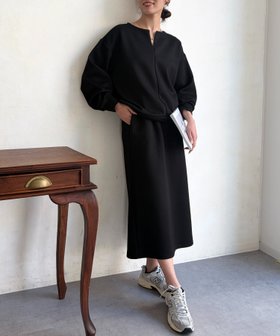 【シェトワ/Chez toi】のスキッパーボンディングプルオーバー×ナロースカート 大人の最旬トレンドファッション＆コーディネート founy(ファウニー) ファッション Fashion レディースファッション Fashion for Women スカート Skirts スキッパー Skipper, Open Collar セットアップ Set-Up, Coordinated Outfit デニム Denim, Jeans Material ワイド Wide, Wide Fit 再入荷 Restock / Back in Stock |ID:prp329100004977201