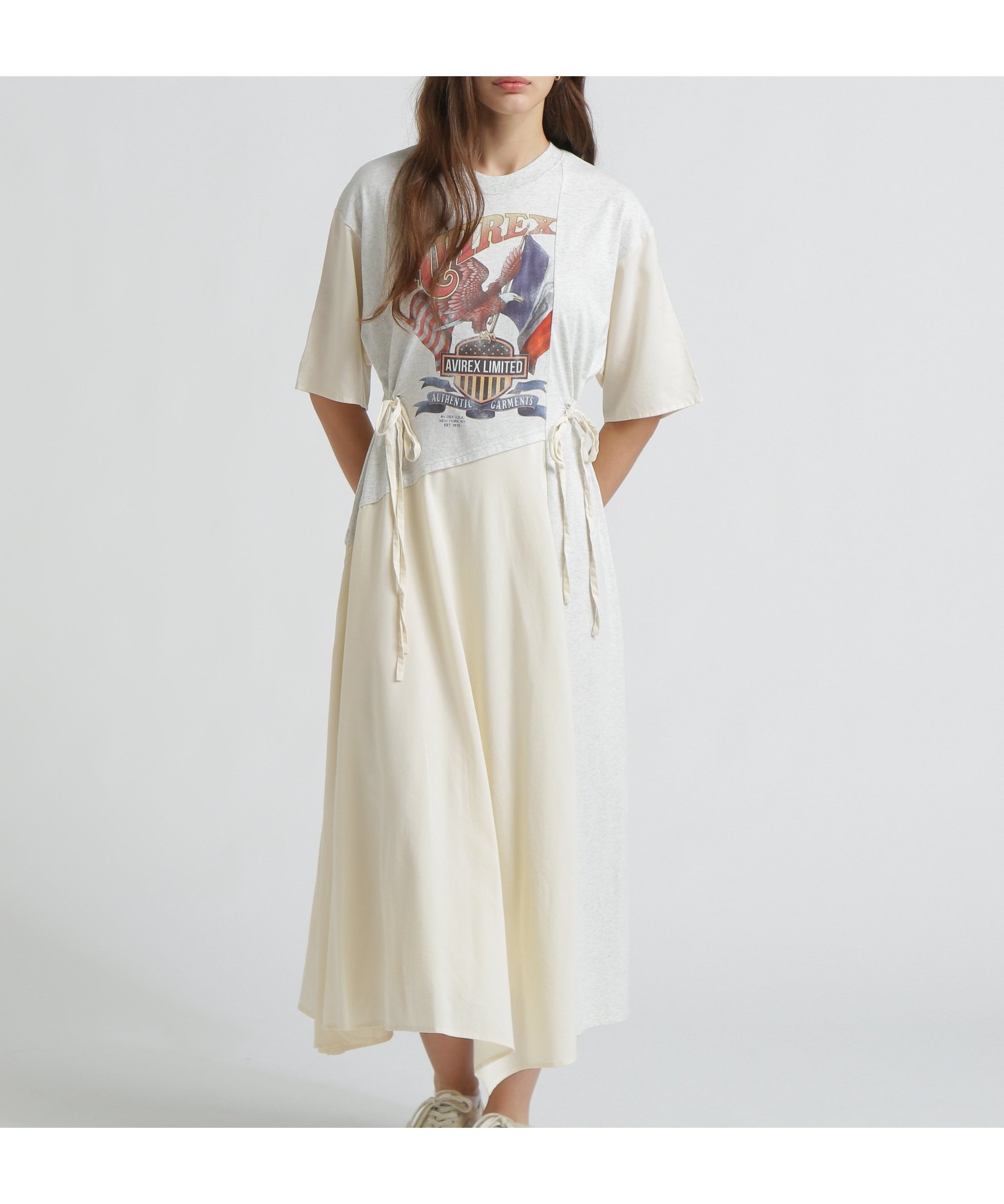【アヴィレックス/AVIREX】の《直営店限定》REMAKE-STYLE DRESS WITH EAGLE PRINT インテリア・キッズ・メンズ・レディースファッション・服の通販 founy(ファウニー) 　ファッション　Fashion　レディースファッション　Fashion for Women　ワンピース　Dresses　フォーマル・パーティードレス・結婚式用ドレス　Elegant & Casual Dresses　カッティング　Cutting Detail　ミリタリー　Military, Army Style　ランダム　Random, Irregular　リメイク　Remake, Reconstructed　オートミール6|ID: prp329100004977207 ipo3291000000037304461