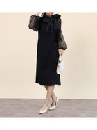 【ヴァン/Vin】のドットフロッキーリボンワンピース ブラック|ID: prp329100004977209 ipo3291000000037304468