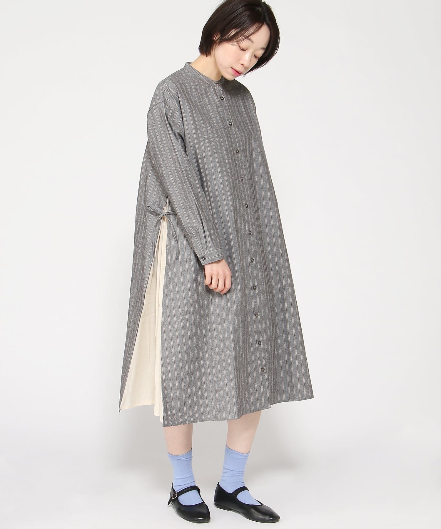 【クラウドナイン/cloudnine】のcloudnine/ワンピース インテリア・キッズ・メンズ・レディースファッション・服の通販 founy(ファウニー) 　ファッション　Fashion　レディースファッション　Fashion for Women　ワンピース　Dresses　ストライプ　Stripe, Striped Pattern　プリント　Print, Printed Pattern　リネン　Linen, Linen Fabric　ブラック|ID: prp329100004977226 ipo3291000000037304522