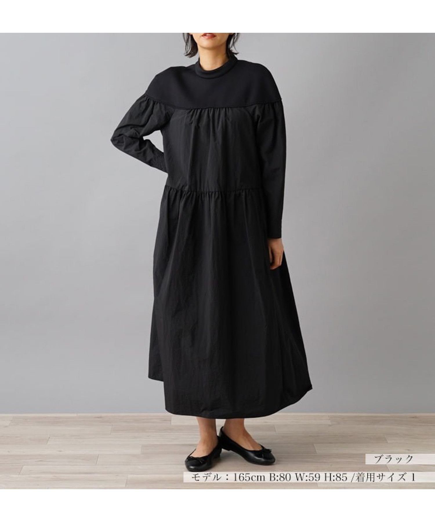 【ネミカ/NEMIKA】のワンピース【NEMIKA】 インテリア・キッズ・メンズ・レディースファッション・服の通販 founy(ファウニー) 　ファッション　Fashion　レディースファッション　Fashion for Women　ワンピース　Dresses　エレガント 上品　Elegant　ギャザー　Gathered, Ruffled　ハイネック　High Neck, Mock Neck　ポケット　Pocket, Pocket Detail　ロング　Long, Long-Length　秋　Autumn　ブラック|ID: prp329100004977240 ipo3291000000037304564