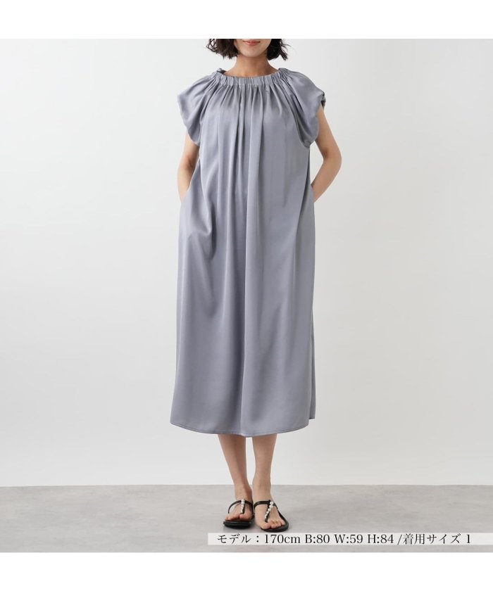 【ネミカ/NEMIKA】のギャザーワンピース【MARILYN MOON】 インテリア・キッズ・メンズ・レディースファッション・服の通販 founy(ファウニー) https://founy.com/ ファッション Fashion レディースファッション Fashion for Women ワンピース Dresses エレガント 上品 Elegant ギャザー Gathered, Ruffled サンダル Sandals, Summer Shoes シューズ Shoes, Footwear シンプル Simple, Minimal スリーブ Sleeve, Long Sleeve / Short Sleeve フェミニン Feminine, Girly フォルム Silhouette, Form フラット Flat, Flat Shoes ポケット Pocket, Pocket Detail リボン Ribbon, Bow リラックス Relax, Relaxed Fit 夏 Summer |ID: prp329100004977244 ipo3291000000037304572