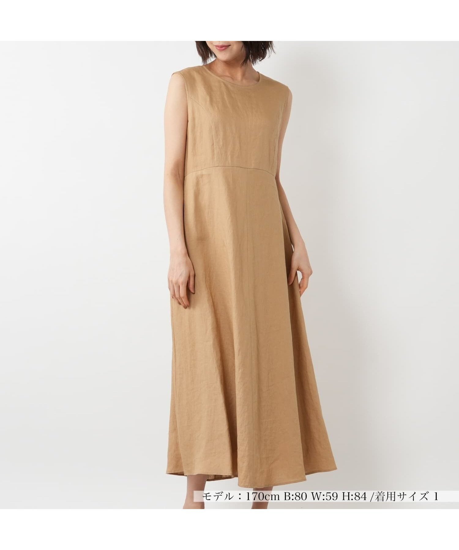 【ネミカ/NEMIKA】のノースリーブフレアワンピース【NEMIKA】 インテリア・キッズ・メンズ・レディースファッション・服の通販 founy(ファウニー) 　ファッション　Fashion　レディースファッション　Fashion for Women　ワンピース　Dresses　アクセサリー　Fashion Accessories　サンダル　Sandals, Summer Shoes　シューズ　Shoes, Footwear　ノースリーブ　Sleeveless, No-Sleeve　フラット　Flat, Flat Shoes　フレア　Flare, Flared　ポケット　Pocket, Pocket Detail　リラックス　Relax, Relaxed Fit　夏　Summer　ベージュ|ID: prp329100004977248 ipo3291000000037304588