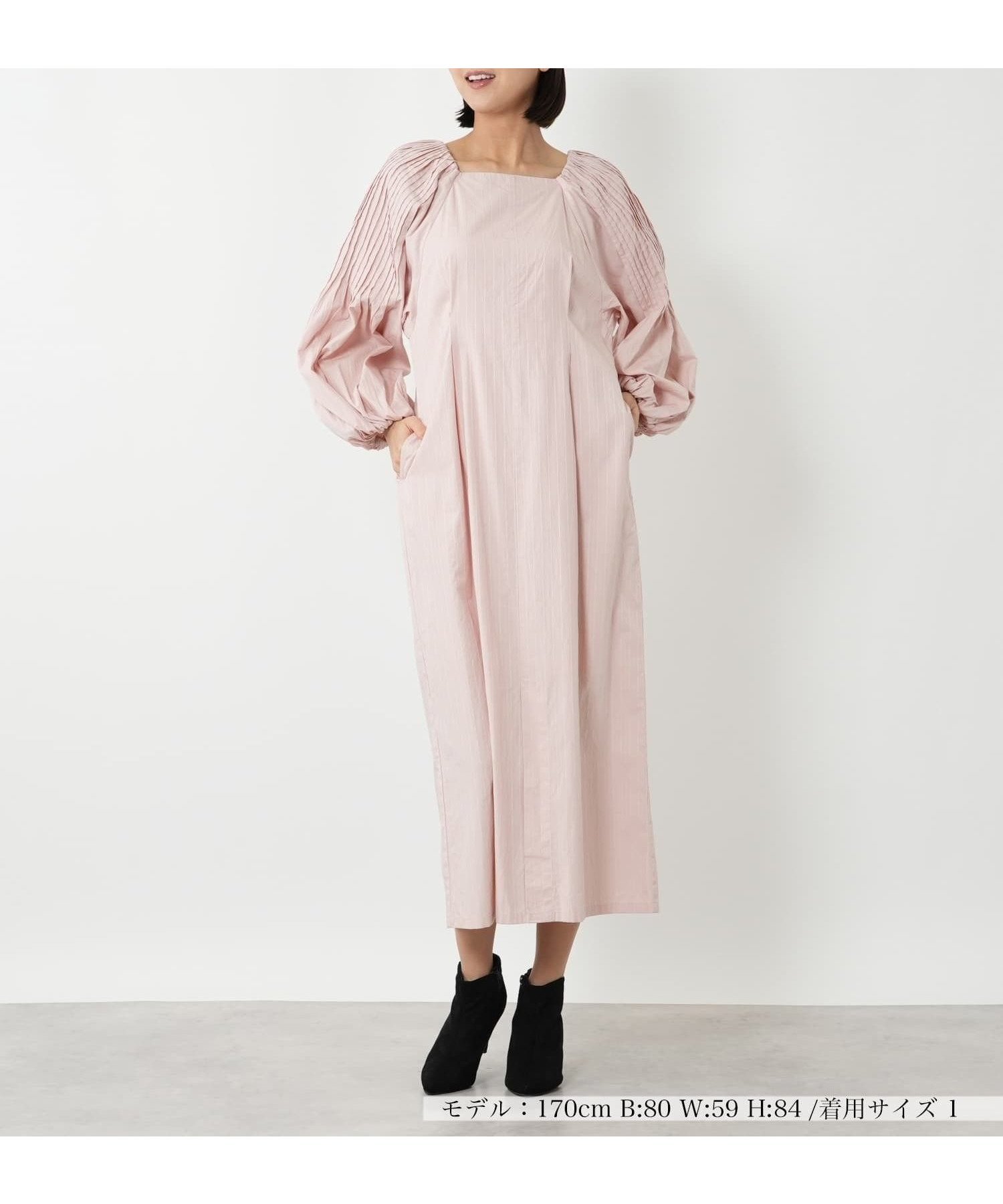 【ネミカ/NEMIKA】のボリュームスリーブワンピース【ne Quittez pas】 インテリア・キッズ・メンズ・レディースファッション・服の通販 founy(ファウニー) 　ファッション　Fashion　レディースファッション　Fashion for Women　ワンピース　Dresses　インド　Indian Textile　ショルダー　Shoulder, Shoulder Strap　スクエア　Square, Square Shape　スリーブ　Sleeve, Long Sleeve / Short Sleeve　デコルテ　Décolleté, Neckline　ポケット　Pocket, Pocket Detail　リラックス　Relax, Relaxed Fit　ロマンティック　Romantic, Feminine Style　ロング　Long, Long-Length　人気　Popular, Best Seller　秋　Autumn　ピンク|ID: prp329100004977252 ipo3291000000037304600