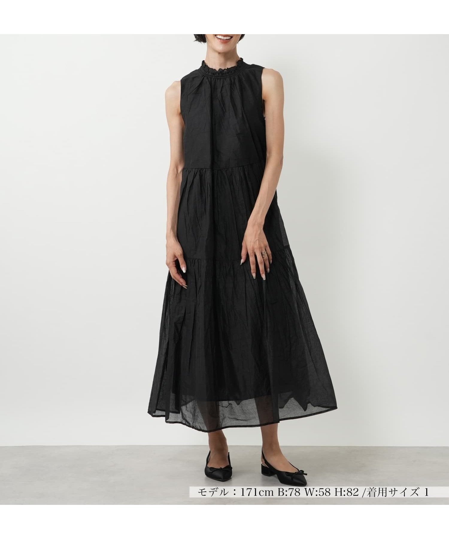 【ネミカ/NEMIKA】のティアードノースリーブワンピース【MARILYN MOON】 インテリア・キッズ・メンズ・レディースファッション・服の通販 founy(ファウニー) 　ファッション　Fashion　レディースファッション　Fashion for Women　ワンピース　Dresses　カーディガン　Cardigan, Knitwear　ジャケット　Jacket, Outerwear　スニーカー　Sneakers, Trainers　ダウン　Down, Puffer　ティアード　Tiered, Tiered Style　ノースリーブ　Sleeveless, No-Sleeve　フィット　Fit, Slim Fit　ポケット　Pocket, Pocket Detail　リボン　Ribbon, Bow　ロング　Long, Long-Length　秋　Autumn　ブラック|ID: prp329100004977255 ipo3291000000037304613