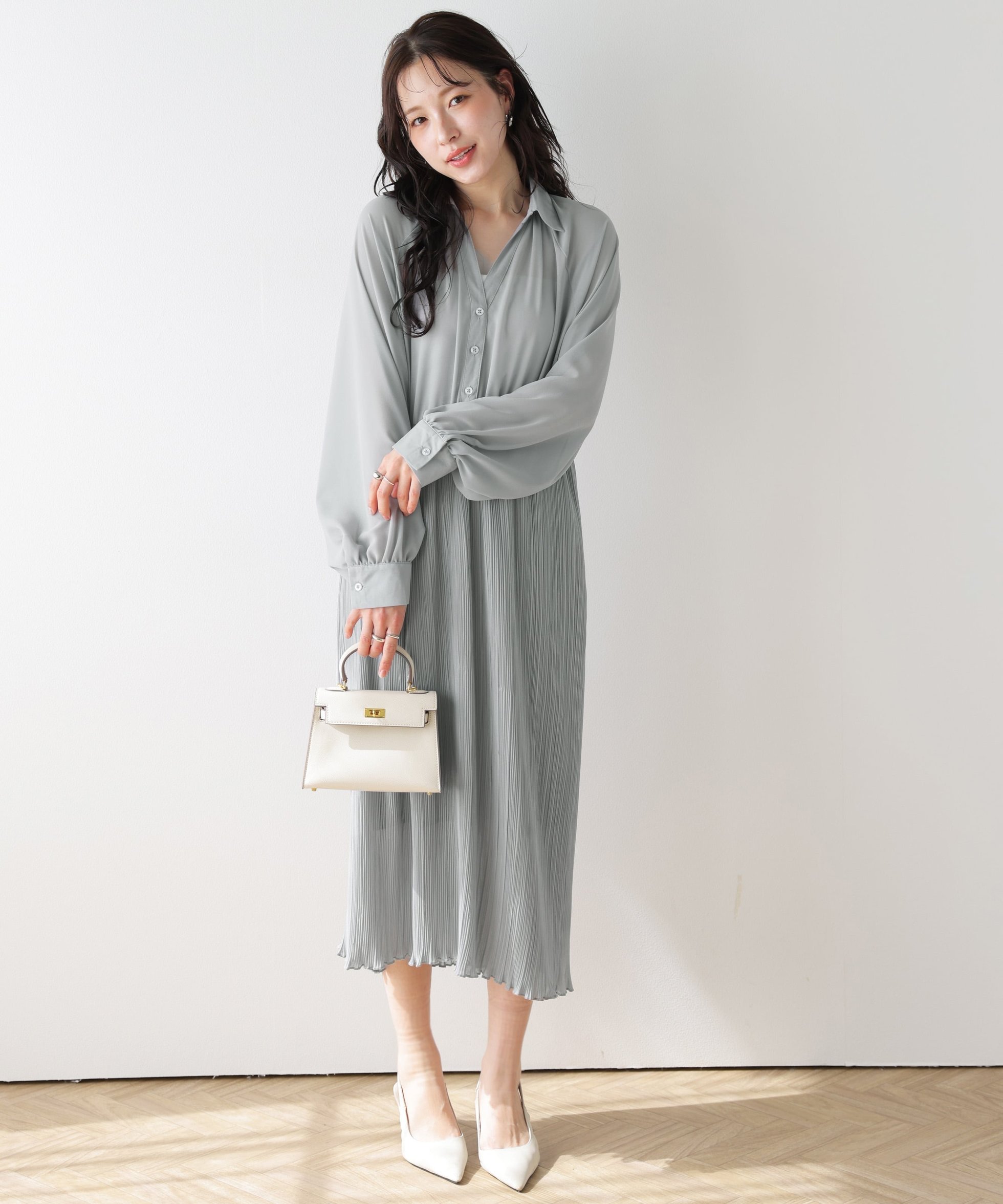 【ラジュール/Lajour】のジョーゼット プリーツ ドッキング ワンピース 大人の最旬トレンドファッション＆コーディネート founy(ファウニー) 　ファッション　Fashion　レディースファッション　Fashion for Women　ワンピース　Dresses　2026年　2026　2026春夏・S/S　Spring/Summer 2026 SS26　ジョーゼット　Georgette, Semi-Sheer Fabric　ドッキング　Docking, Mixed Material　ドレープ　Drape, Draping Fabric　プリーツ　Pleats, Pleated　エレガント 上品　Elegant　 other-1|ID: prp329100004977263 ipo3291000000037304636