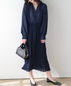 【ラジュール/Lajour】のジョーゼット プリーツ ドッキング ワンピース 大人の最旬トレンドファッション＆コーディネート founy(ファウニー) ファッション Fashion レディースファッション Fashion for Women ワンピース Dresses 2026年 2026 2026春夏・S/S Spring/Summer 2026 SS26 ジョーゼット Georgette, Semi-Sheer Fabric ドッキング Docking, Mixed Material ドレープ Drape, Draping Fabric プリーツ Pleats, Pleated エレガント 上品 Elegant thumbnail ネイビー|ID: prp329100004977263 ipo3291000000037304638