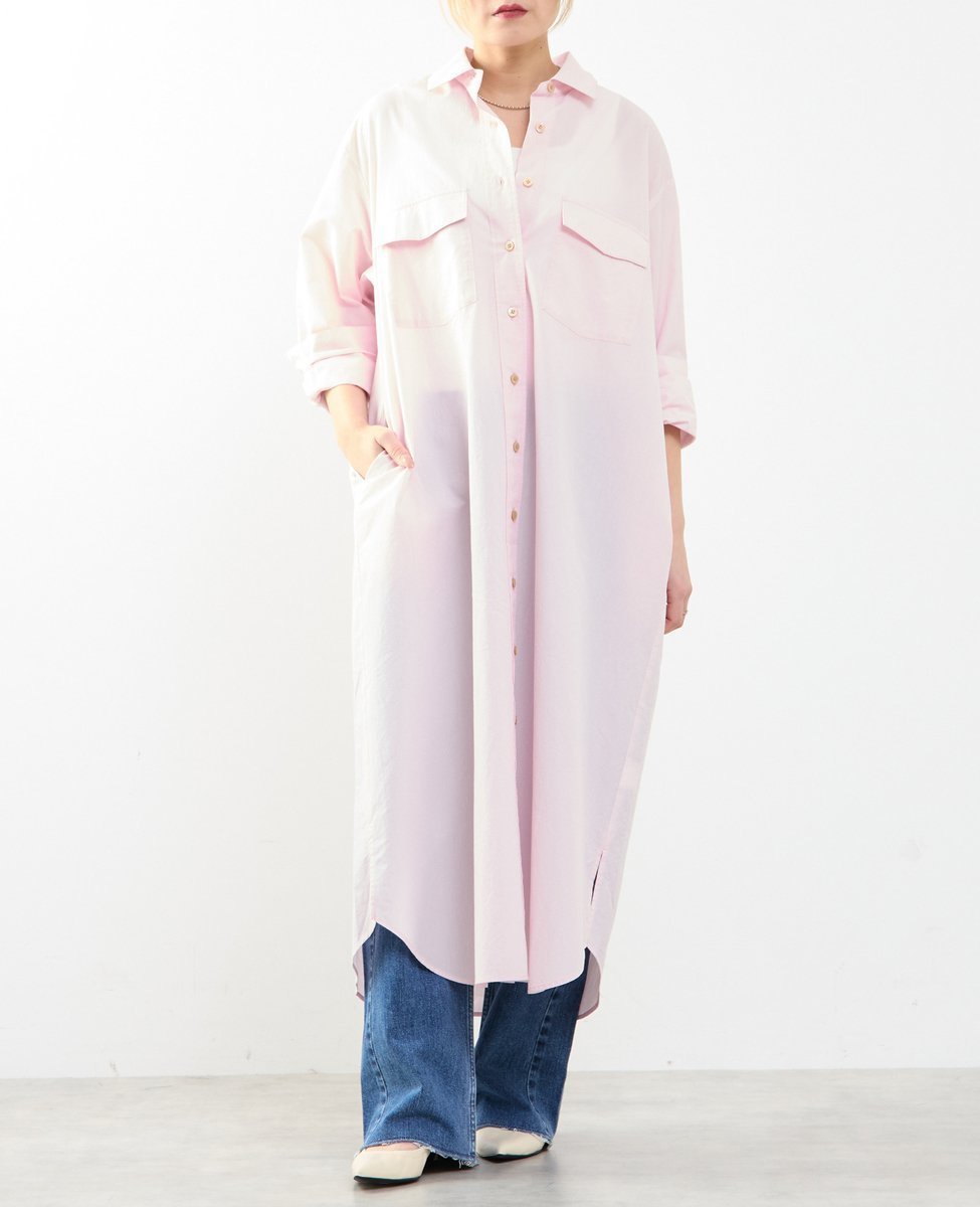 【ソフィット/Soffitto】の【A_/エース】こなれ感ロングシャツワンピース インテリア・キッズ・メンズ・レディースファッション・服の通販 founy(ファウニー) 　ファッション　Fashion　レディースファッション　Fashion for Women　ワンピース　Dresses　シャツワンピース / 1枚で着映えコーデ　Shirt Dresses　ポケット　Pocket, Pocket Detail　ワッシャー　Washer, Crinkled Finish　ピンク|ID: prp329100004977265 ipo3291000000037304644