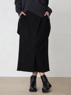 【ラシュッド/LASUD】のフェイクスエード×リブIラインスカート ブラック|ID: prp329100004977267 ipo3291000000037304655
